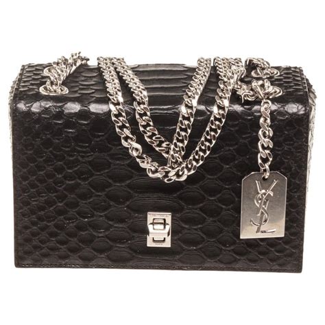 yves saint laurent black python hand bag|Yves Saint Laurent Python .